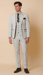 Bromley Check Blazer - Stone - GLS Clothing