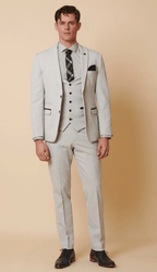 Bromley Check Blazer - Stone - GLS Clothing