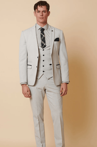 Bromley Check Blazer - Stone - GLS Clothing