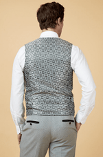 Bromley Check Single Breasted Waistcoat - Silver - GLS Clothing