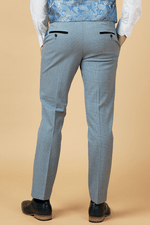 Bromley Check Trousers - Sky Blue - GLS Clothing