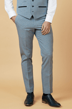 Bromley Check Trousers - Sky Blue - GLS Clothing