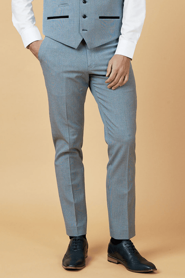 Bromley Check Trousers - Sky Blue - GLS Clothing