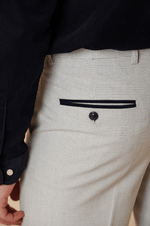 Bromley Check Trousers - Stone - GLS Clothing