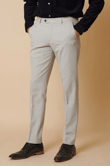 Bromley Check Trousers - Stone - GLS Clothing