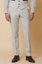 Bromley Check Trousers - Stone - GLS Clothing