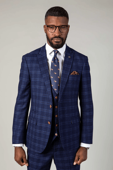 Chigwell Check Blazer - Blue Tweed - GLS Clothing