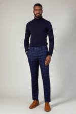 Chigwell Check Trousers - Blue Tweed - GLS Clothing