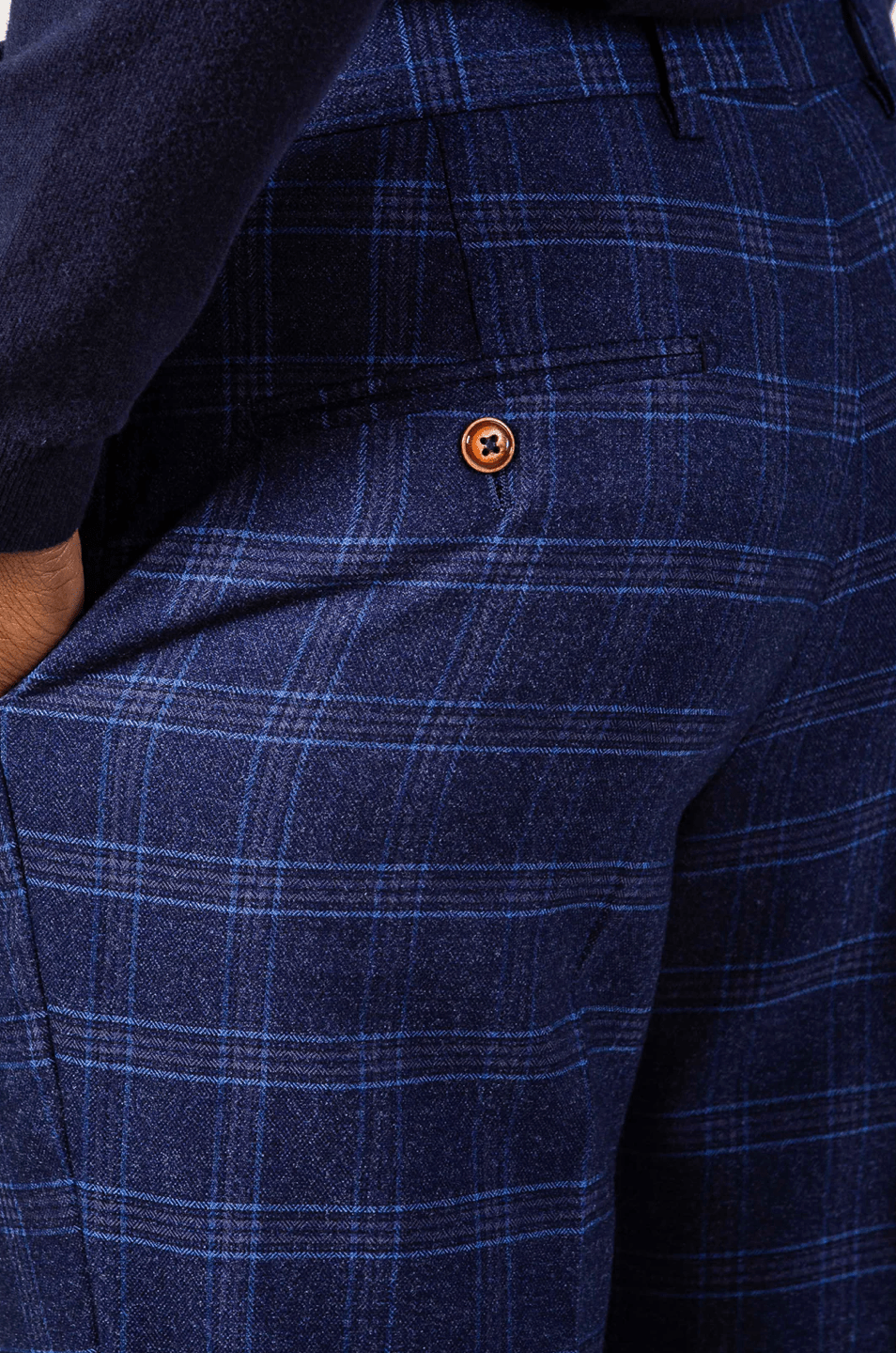 Chigwell Check Trousers - Blue Tweed - GLS Clothing