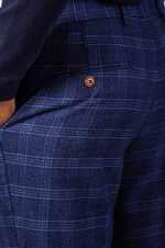 Chigwell Check Trousers - Blue Tweed - GLS Clothing