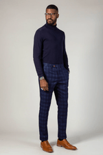 Chigwell Check Trousers - Blue Tweed - GLS Clothing
