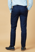 Edinson Check Trousers - Navy Sky - GLS Clothing
