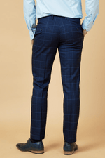 Edinson Check Trousers - Navy Sky - GLS Clothing