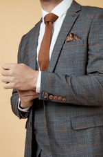 Jenson Check Blazer - Grey - GLS Clothing
