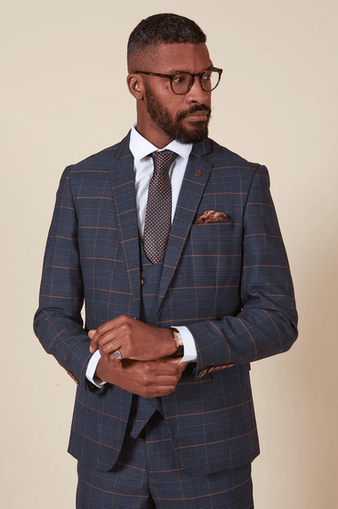 Jenson Check Blazer - Marine Navy - GLS Clothing