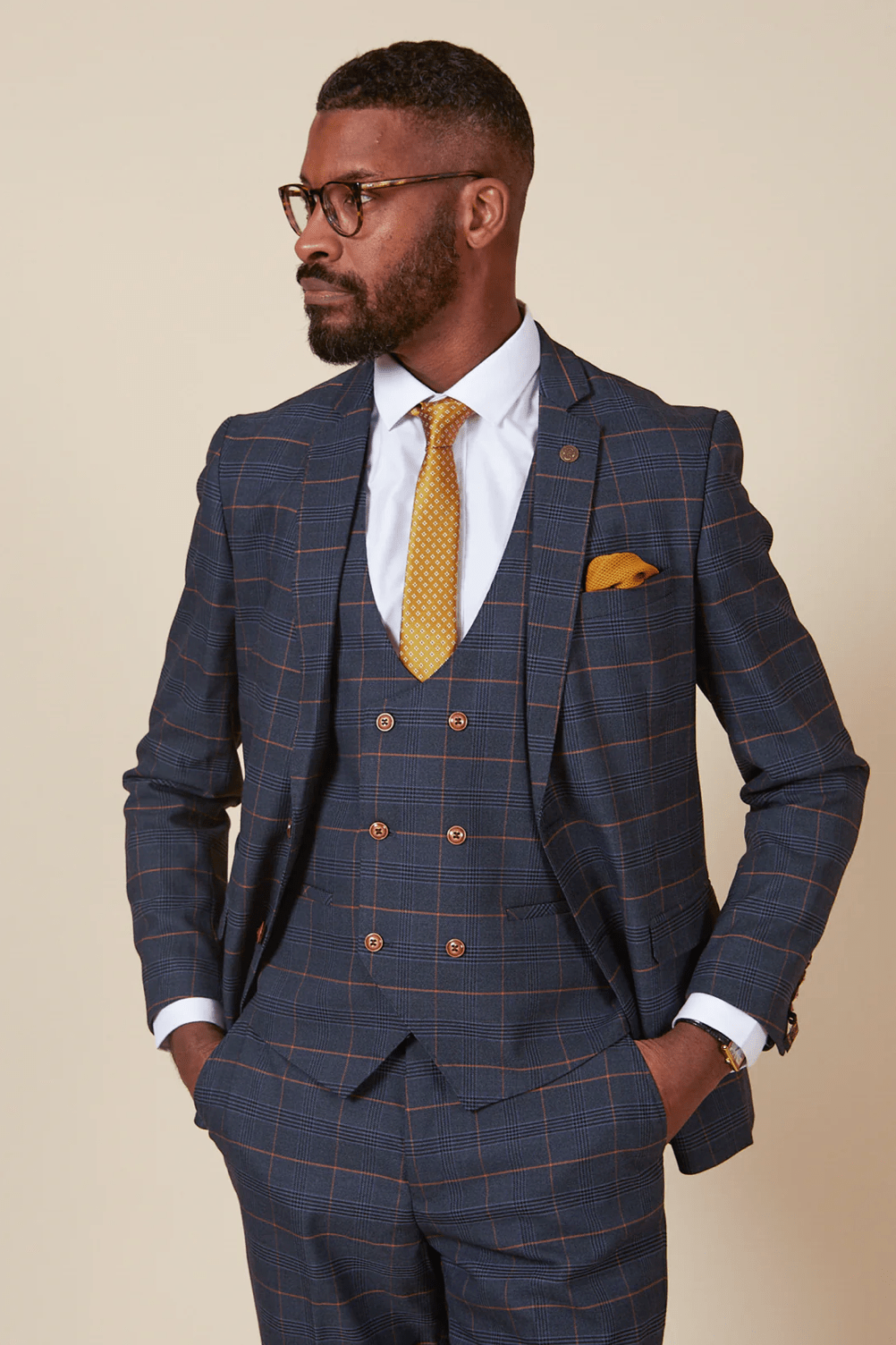 Jenson Check Blazer - Marine Navy - GLS Clothing