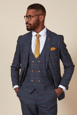 Jenson Check Blazer - Marine Navy - GLS Clothing