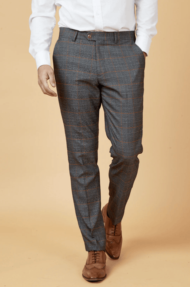 Jenson Check Trousers - Grey - GLS Clothing