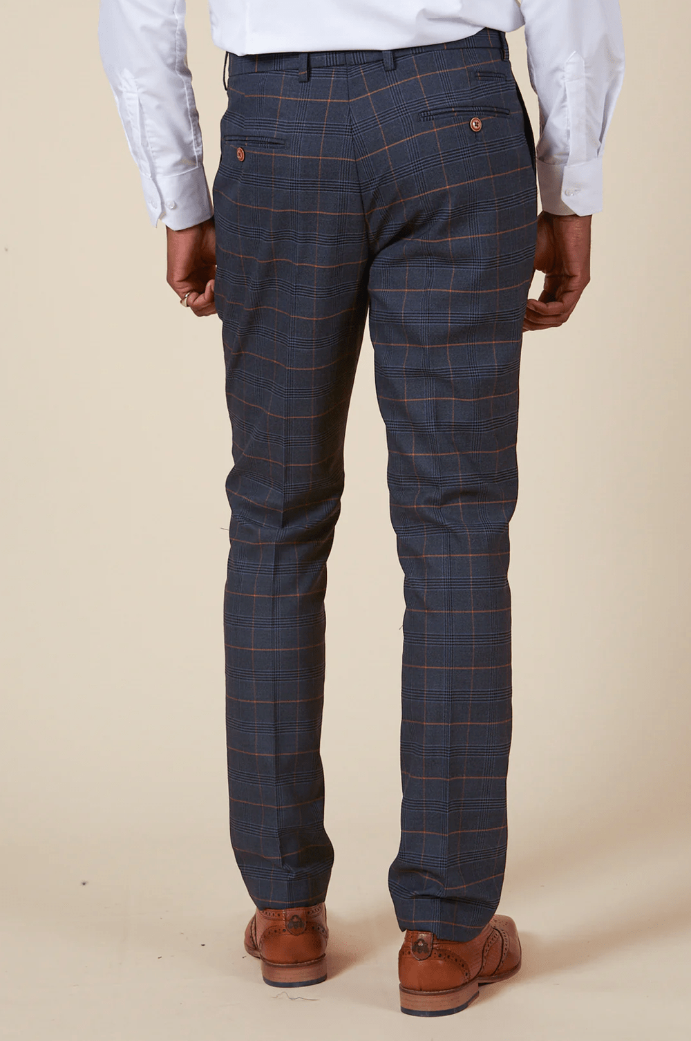 Jenson Check Trousers - Marine Navy - GLS Clothing