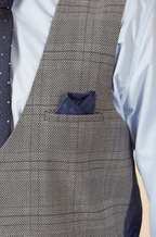 Jerry Check Single Breasted Waistcoat - Grey - GLS Clothing