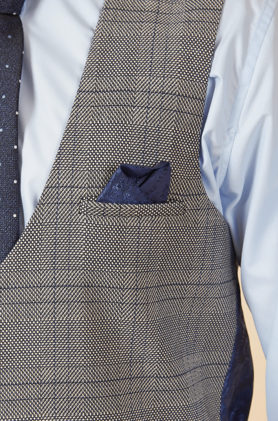 Jerry Check Single Breasted Waistcoat - Grey - GLS Clothing