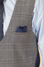 Jerry Check Single Breasted Waistcoat - Grey - GLS Clothing