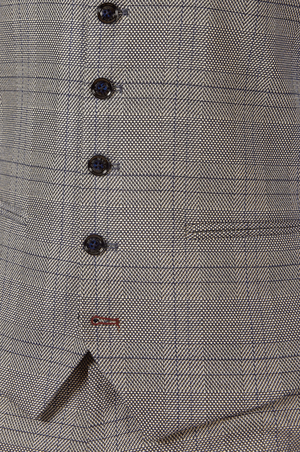 Jerry Check Single Breasted Waistcoat - Grey - GLS Clothing