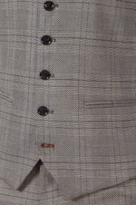 Jerry Check Single Breasted Waistcoat - Grey - GLS Clothing