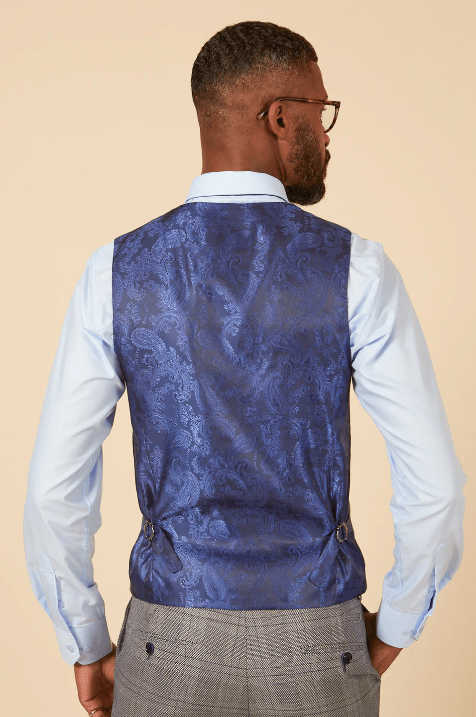 Jerry Check Single Breasted Waistcoat - Grey - GLS Clothing