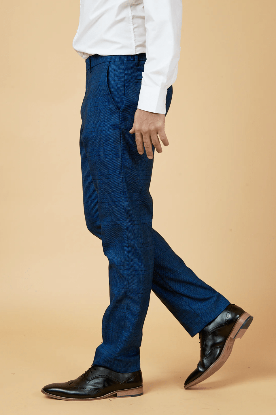 Jerry Check Trousers - Blue - GLS Clothing
