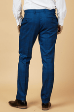 Jerry Check Trousers - Blue - GLS Clothing