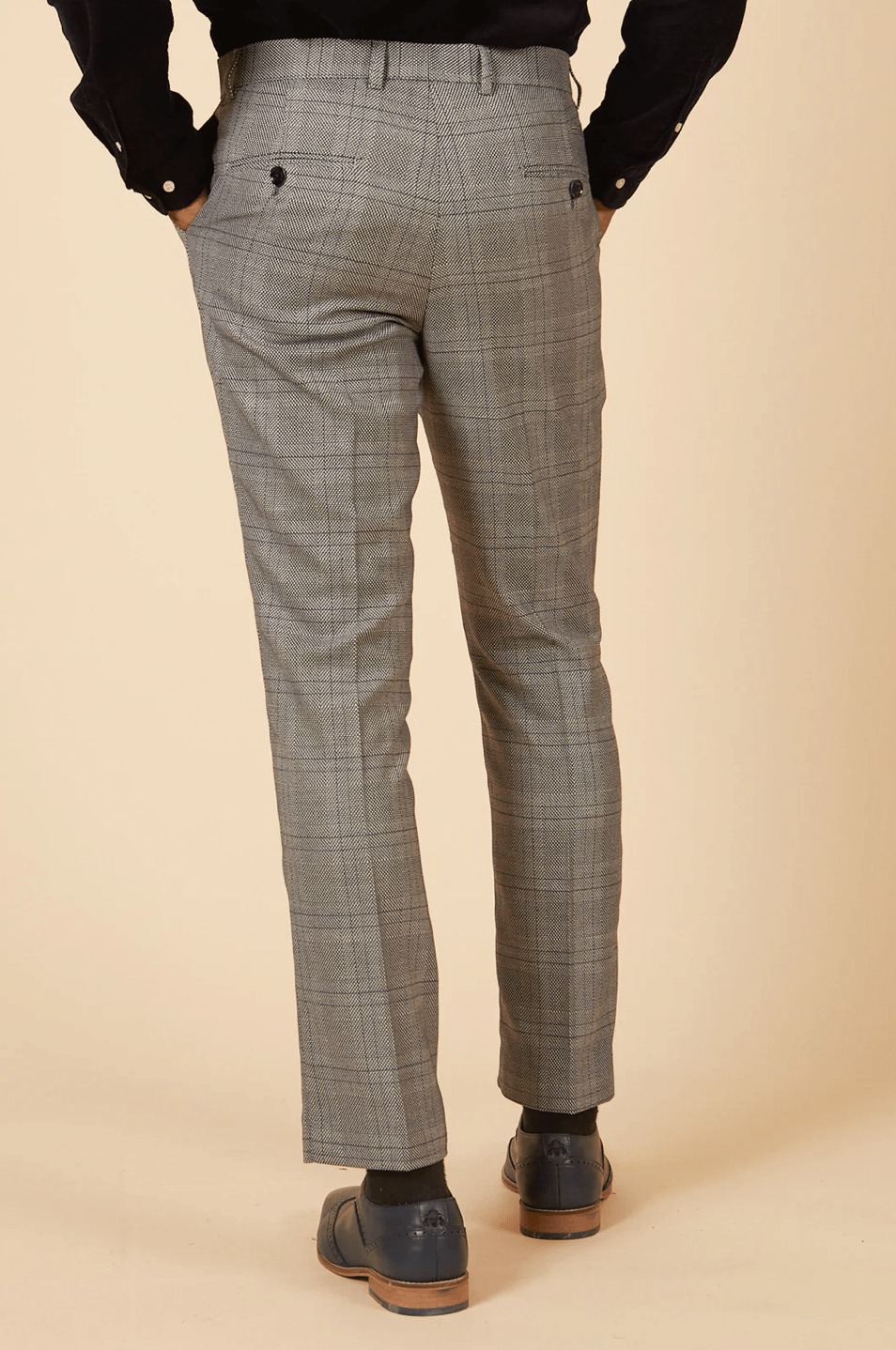 Jerry Check Trousers - Grey - GLS Clothing