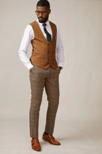 Kelvin Waistcoat - Tan - Double Breasted - GLS Clothing