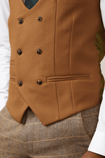 Kelvin Waistcoat - Tan - Double Breasted - GLS Clothing