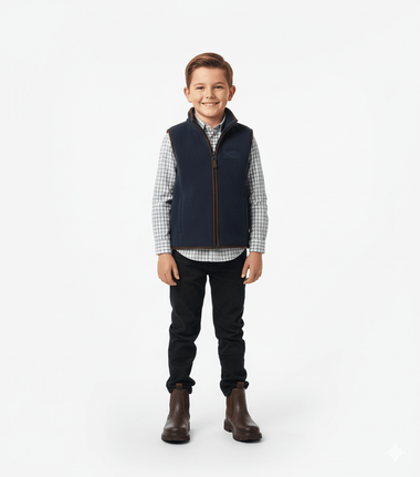 Kids Country Check Shirt & Fleece Gilet Bundle - GLS Clothing