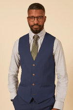 Max Single Breasted Waistcoat - Royal Blue - GLS Clothing