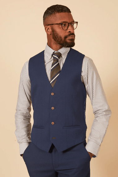 Max Single Breasted Waistcoat - Royal Blue - GLS Clothing
