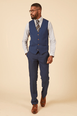 Max Single Breasted Waistcoat - Royal Blue - GLS Clothing