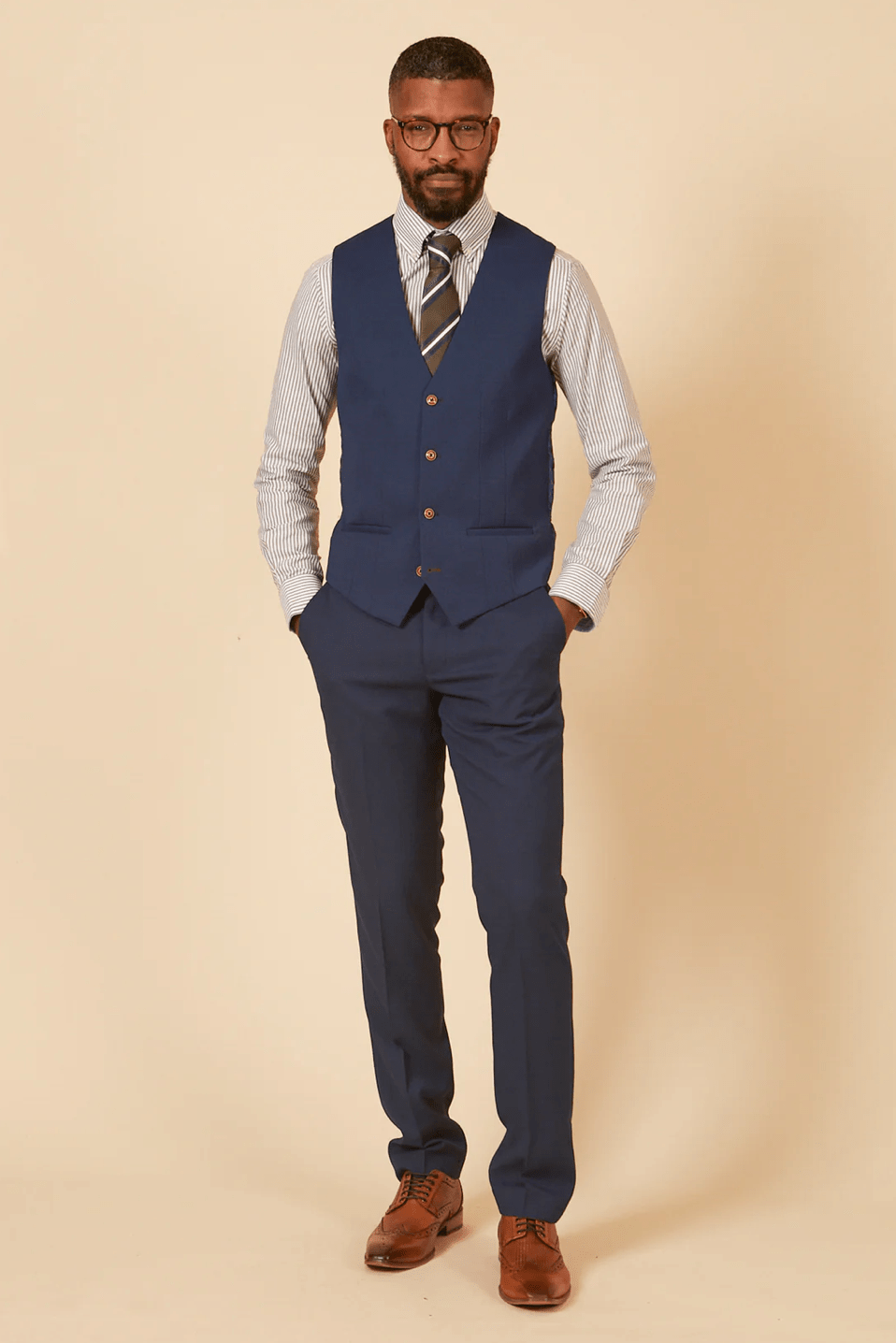 Max Single Breasted Waistcoat - Royal Blue - GLS Clothing