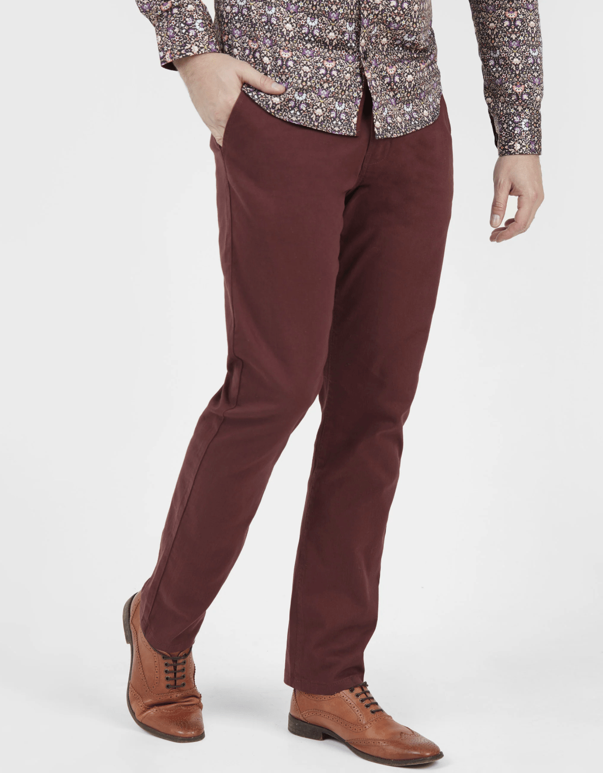 MishMash - Bromley Tapered Fit Stretch Chino - Burgundy - GLS Clothing