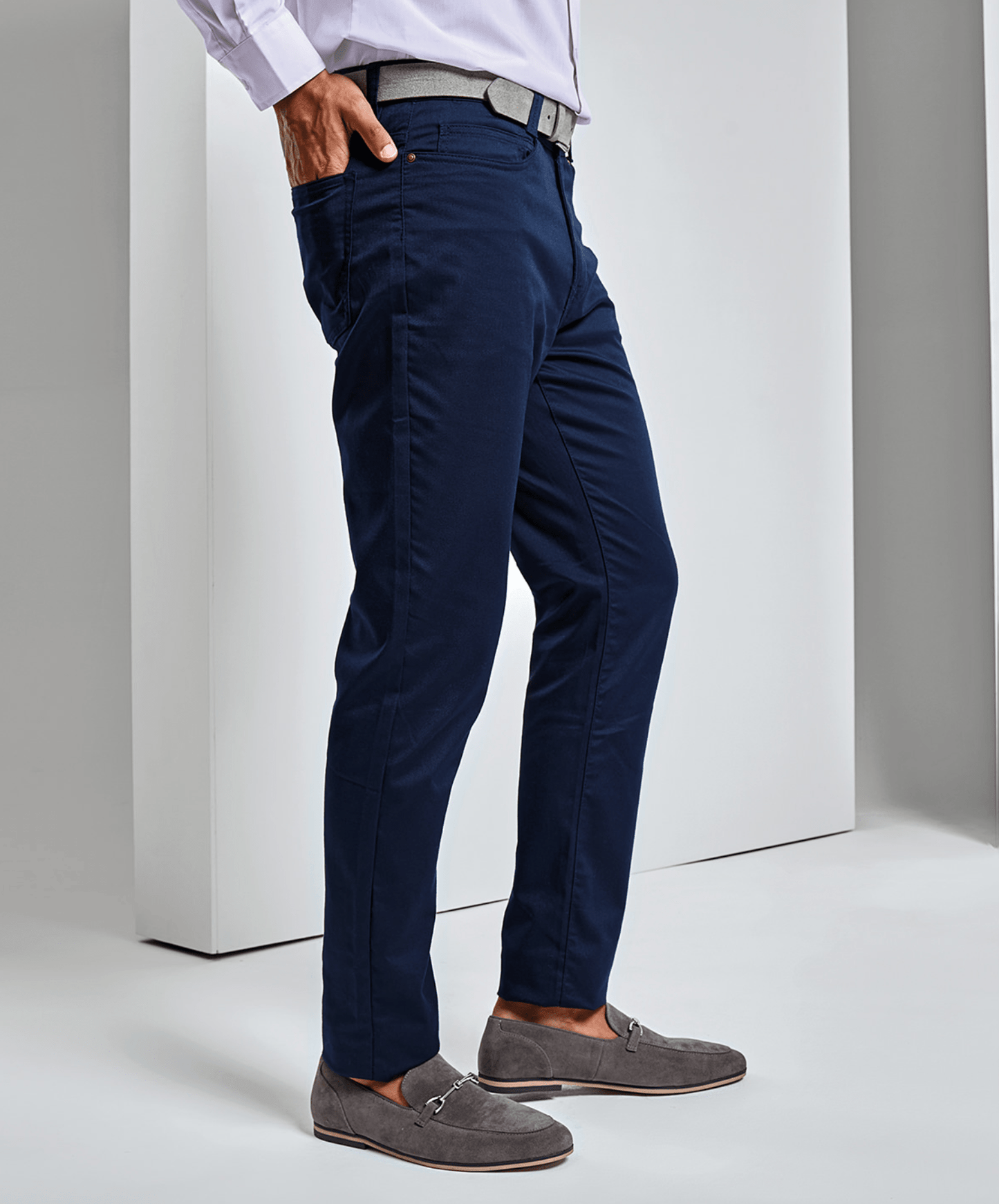 Premier Regular Fit Stretch Chino - Navy - GLS Clothing