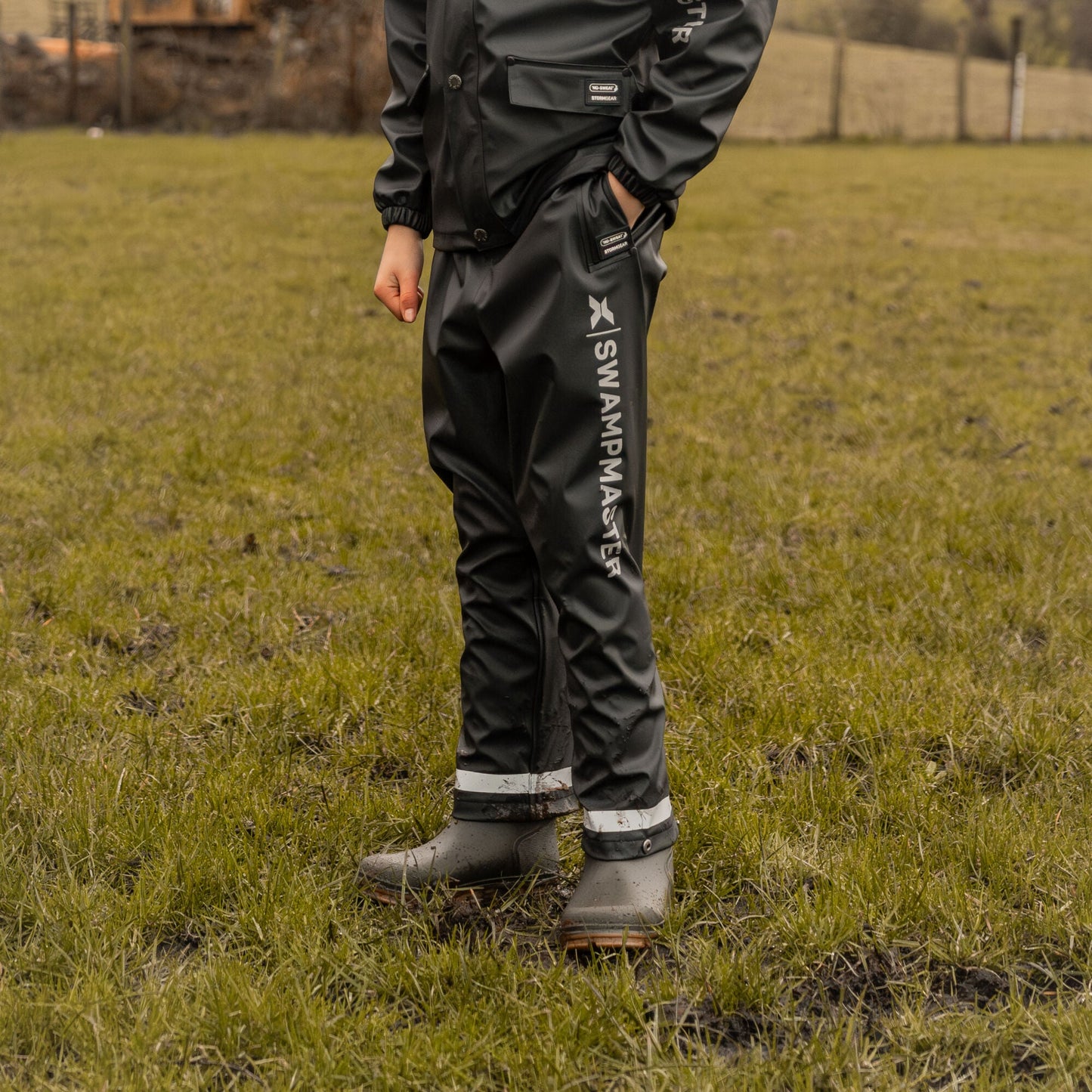 Swampmaster No - Sweat Stormgear Junior Waterproof Trouser - Navy - GLS Clothing