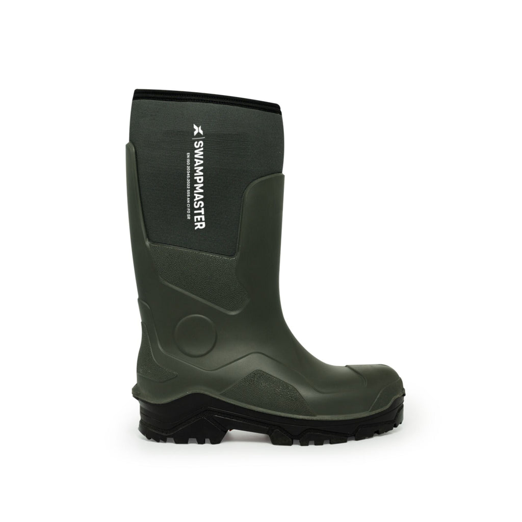 Swampmaster Pro Trapper Non - Safety PU - Neoprene Wellington - Green - GLS Clothing