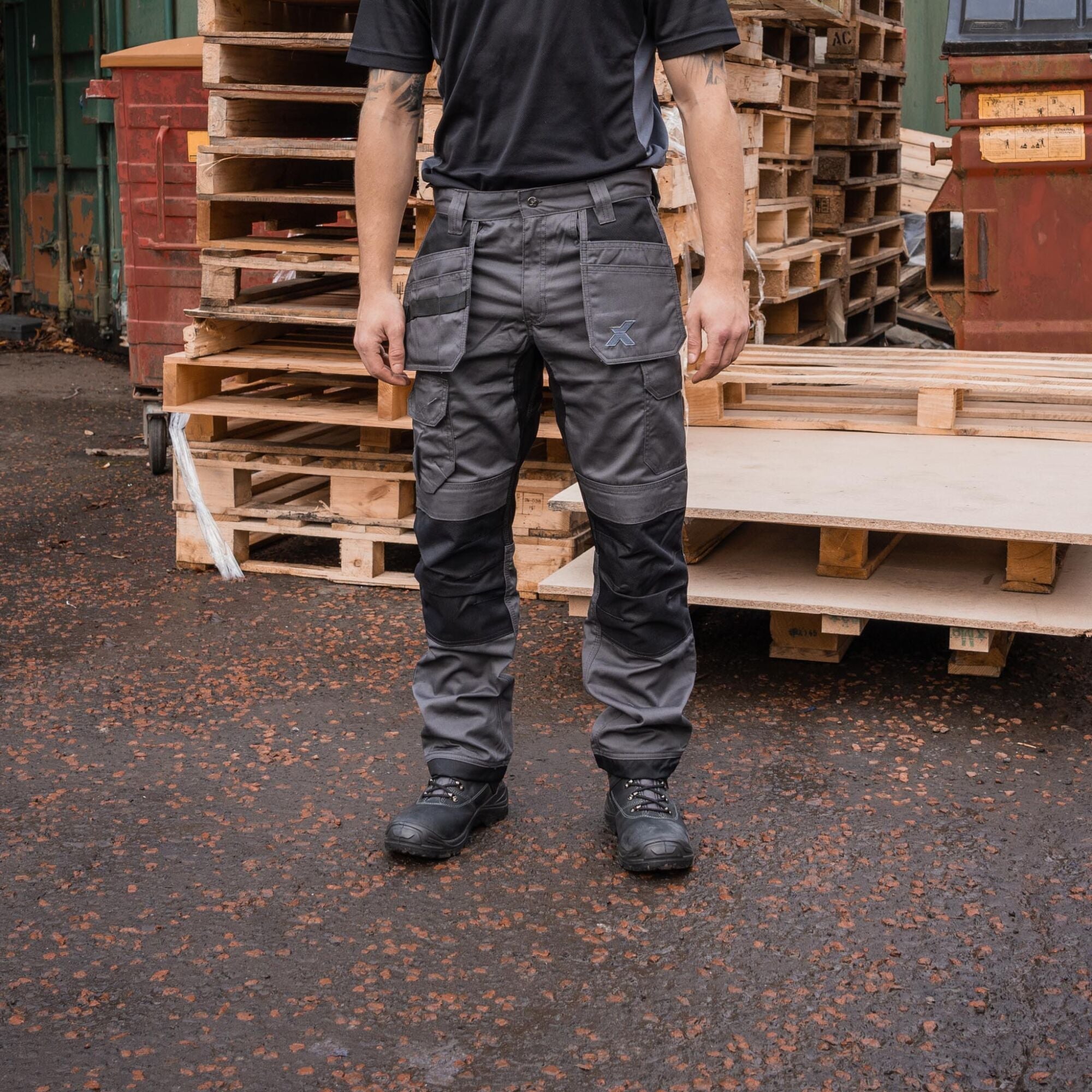 Xpert Core Stretch Work Trousers - Grey/Black - GLS Clothing