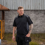 Xpert Pro Stretch Polo Shirt - Black/Grey - GLS Clothing