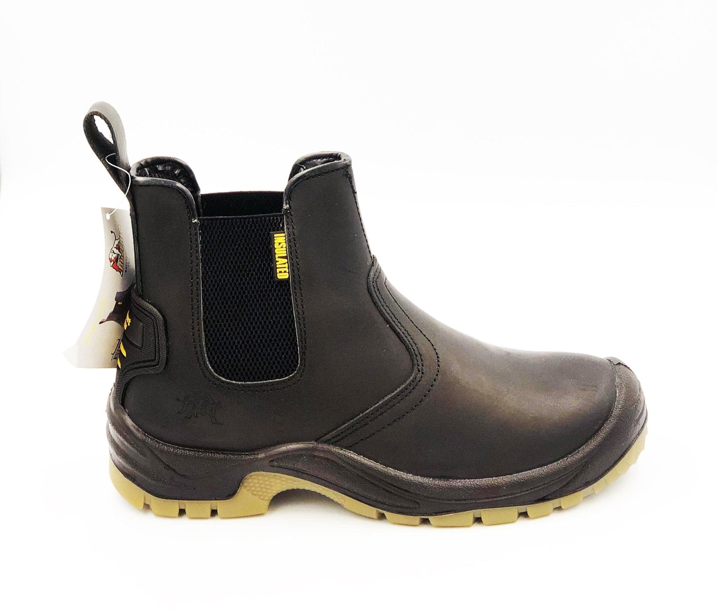 116 - Leather Black Slip on Boot - Steel Toe - GLS Clothing