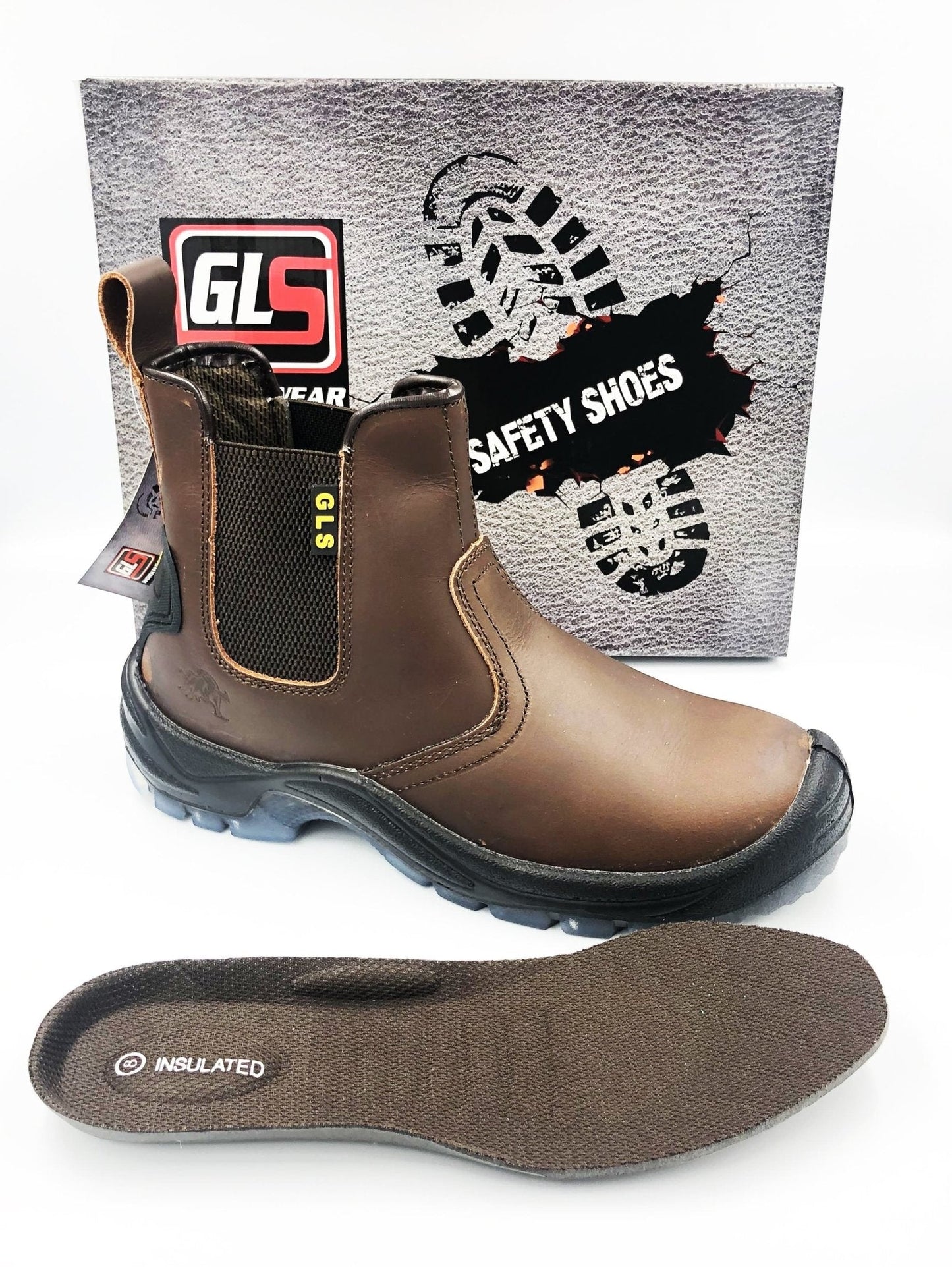 GLS Workwear - Heavy Duty Buffalo Leather - Slip On Boot - Brown - GLS Clothing