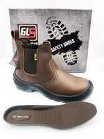 GLS Workwear - Heavy Duty Buffalo Leather - Slip On Boot - Brown - GLS Clothing