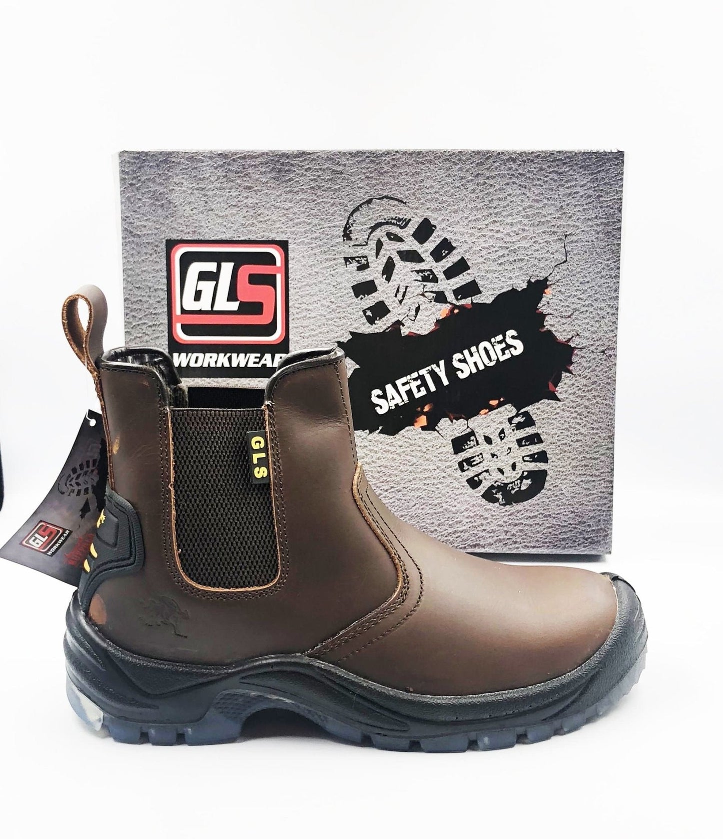 GLS Workwear - Heavy Duty Buffalo Leather - Slip On Boot - Brown - GLS Clothing