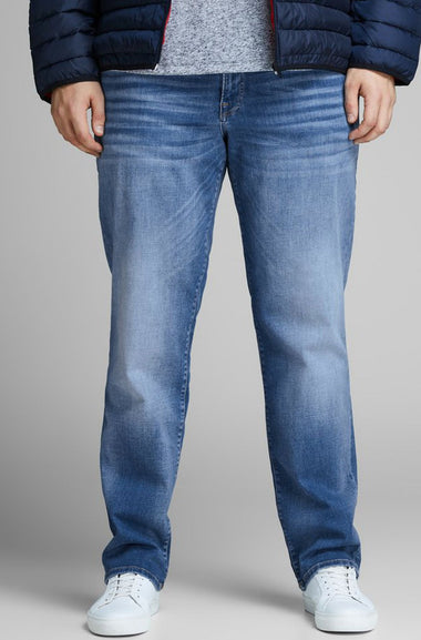 Jack & Jones Slim-Straight Plus Size Jeans - Tim - Blue - GLS Clothing